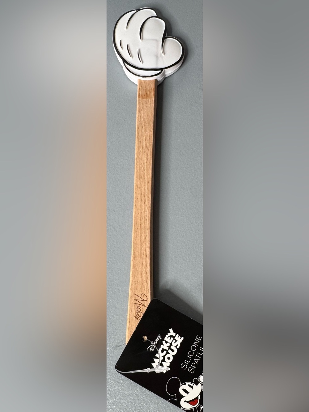 Disney Mickey Mouse shape hand White Silicone Spatula with Natural Wood Handle